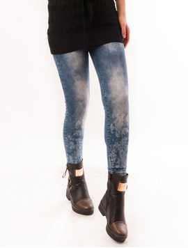 Jeans Dama Skinny Prespalati Albastri