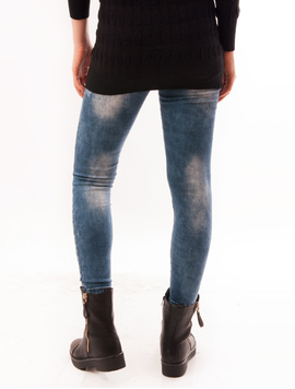 Jeans Dama Skinny Prespalati Albastri