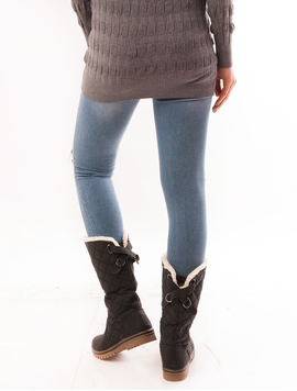 Jeans Dama Skinny Cu Rupturi Bleu