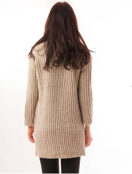 Cardigan Dama Tricotat Cu Buzunare Bej