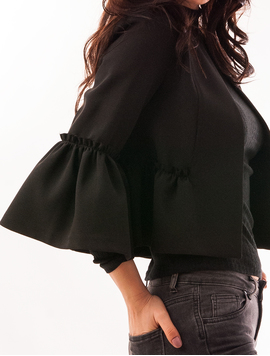 Sacou Dama Cu Maneca Clopot Negru