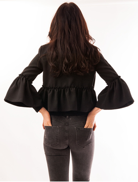 Sacou Dama Cu Maneca Clopot Negru