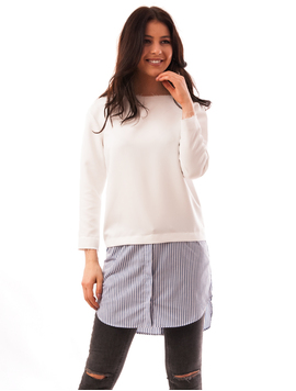 Bluza Lunga Stil Rochie Alba