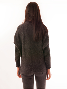 Cardigan Dama Cu Model Tricotat Pumpkin Gri Inchis