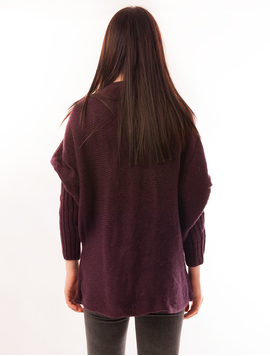 Cardigan Dama Cu Model Tricotat Pumpkin Mov
