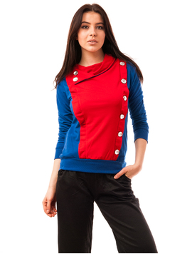 Bluza Dama Sport Cu Nasturi Falsi Monday Albastra