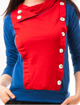 Bluza Dama Sport Cu Nasturi Falsi Monday Albastra