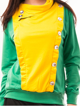 Bluza Dama Sport Cu Nasturi Falsi Monday Verde