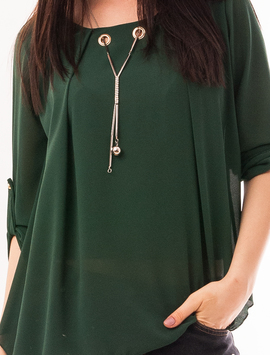 Bluza Dama Din Voal Cu Colier Heart Verde