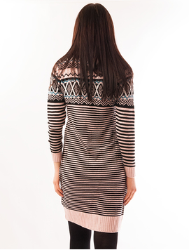 Rochie Tricotata Cu Model Buffalo Roz Si Turcoaz