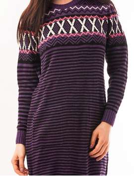 Rochie Tricotata Cu Model Buffalo Mov Si Negru