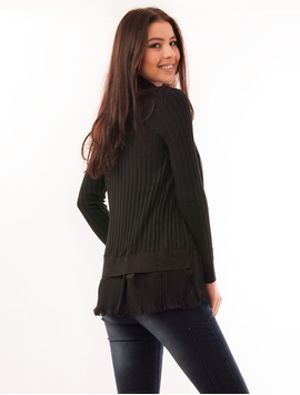 Cardigan Dama Cu Voal Si Pliuri Lady Negru