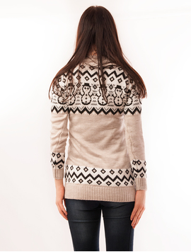 Pulover Dama Cu Oameni de Zapada Snow Crem