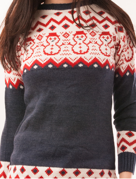 Pulover Dama Cu Oameni de Zapada Snow Bleumarin 