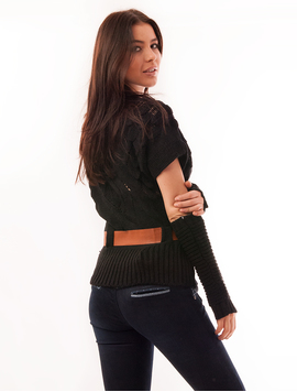 Vesta Dama Cu Model Tricotat Si Manusi Fish Neagra