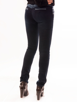 Jeans Dama Cu Model De Iarna Snowflakes Bleumarin