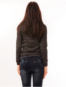 Bluza Dama Cu Fire Stralucitoare Caleidoscop Neagra