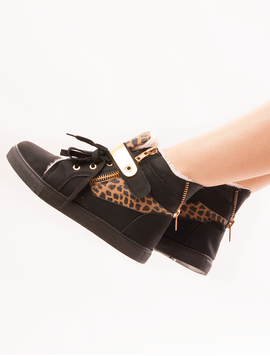 Ghete Dama Imblanite Animal Print Spicy Negre