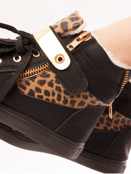 Ghete Dama Imblanite Animal Print Spicy Negre