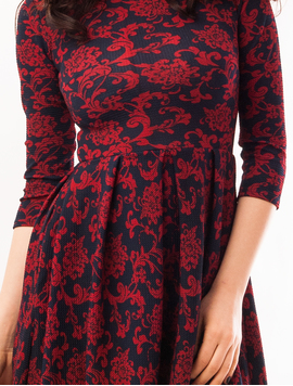 Rochie Cu Imprimeu Together Grena Si Bleumarin