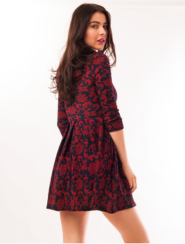 Rochie Cu Imprimeu Together Grena Si Bleumarin