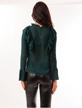 Bluza Dama Din Voal Cu Volanase Beautiful Verde