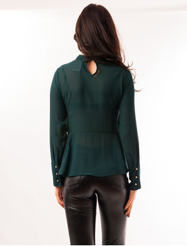Bluza Dama Din Voal Cu Dantela Delicate Verde