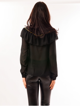Camasa Dama Cu Volanase Feeling Neagra
