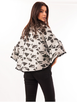 Bluza Dama Cu Ciucuri La Baza Wild Gri
