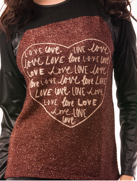 Bluza Dama Cu Fir Stralucitor Love Love Grena