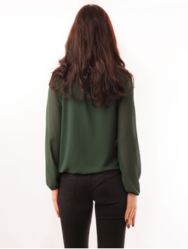 Bluza Dama Din Voal Cu Colier Brave Verde