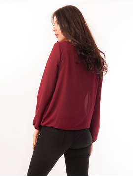 Bluza Dama Din Voal Cu Lantisor Lung River Grena