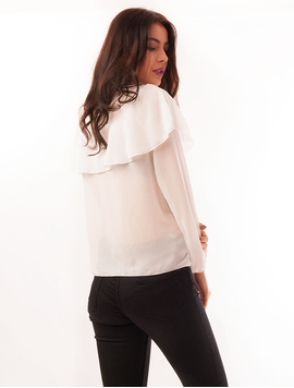 Bluza Dama Din Voal Cu Strasuri Waves Alba