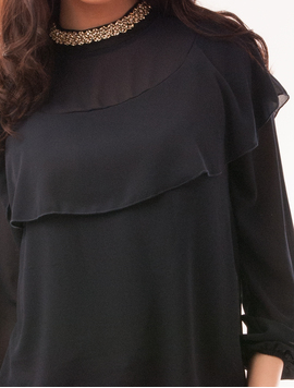 Bluza Dama Din Voal Cu Strasuri Waves Bleumarin