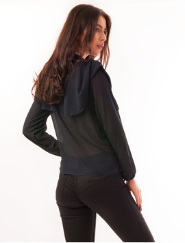 Bluza Dama Din Voal Cu Strasuri Waves Bleumarin