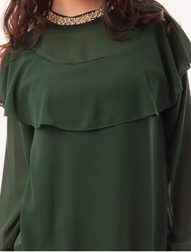Bluza Dama Din Voal Cu Strasuri Waves Verde