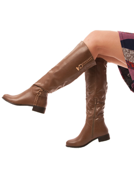 Cizme Dama Imblanite Cu Aplicatii Metalice Together Kaki