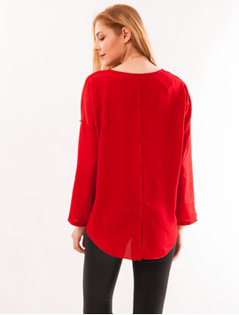 Bluza Dama Din Voal Souk Rosie 