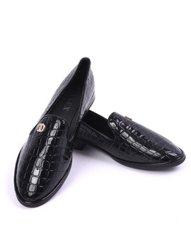 Mocasini Dama Cu Aplicatie Decorativa Snake Negri