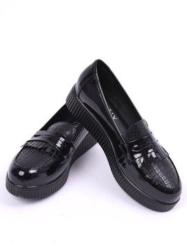 Pantofi Dama Casual Cu Franjuri Blanket Negri