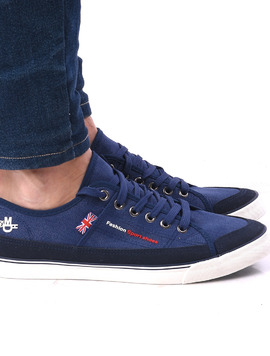 Tenisi Barbati Denim Cu Steag England Bleumarin