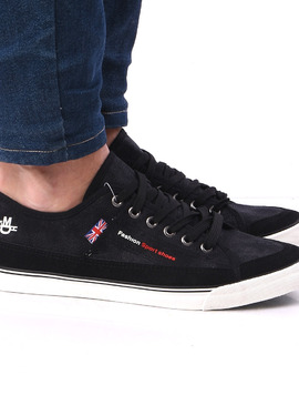 Tenisi Barbati Denim Cu Steag England Negri