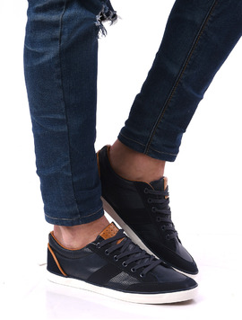 Pantofi Barbati Sport Cu Siret Si Cusaturi Decorative Relax Bleumarin