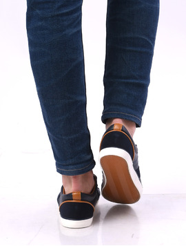 Pantofi Barbati Sport Cu Siret Si Cusaturi Decorative Relax Bleumarin