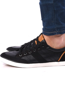 Pantofi Barbati Sport Cu Siret Si Cusaturi Decorative Relax Negri