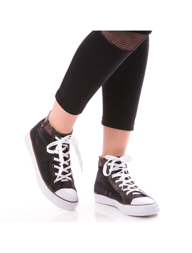 Tenisi dama LeatherStripes Negru Si Maro