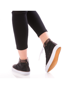 Tenisi dama LeatherStripes Negru Si Maro