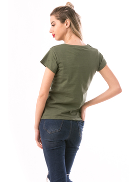 Tricou Dama LoveCircle Kaki