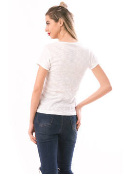 Tricou Dama ParisMood Alb Auriu si Argintiu