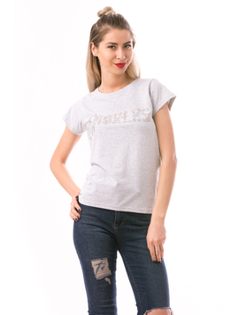 Tricou Dama LosAngeles Gri si Argintiu
